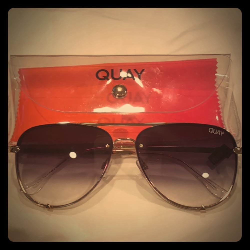 Quay High Key Mini Rimless Black/Brown fade